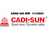 BẢNG GIÁ CADISUN THÁNG 1-2022